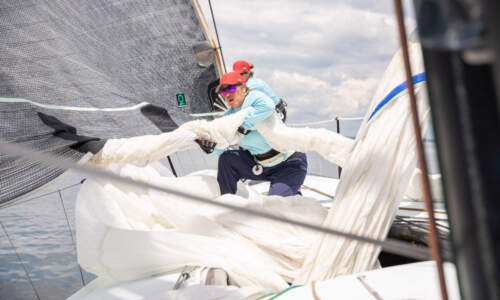 MIGHTY MARY Sailor, Suzette Hau'oli Smith Gurtler, on location in Oyster Bay. © 2025 Richard Schultz. Courtesy of 50 Eggs Films